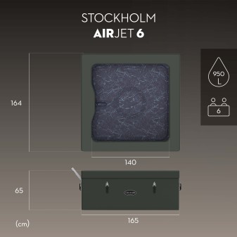 Spa semi‑rigide carré Lay‑Z‑Spa Stockholm AirJet 4‑6 personnes 140 jets Bestway Spa semi‑rigide carré Lay‑Z‑Spa Stockholm AirJet 4‑6 personnes 140 jets Bestway