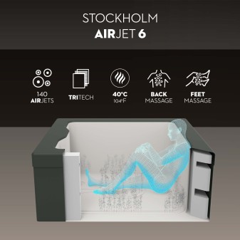 Spa semi‑rigide carré Lay‑Z‑Spa Stockholm AirJet 4‑6 personnes 140 jets Bestway Spa semi‑rigide carré Lay‑Z‑Spa Stockholm AirJet 4‑6 personnes 140 jets Bestway