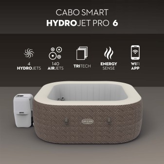 Spa gonflable rond Lay-Z-Spa Cabo HydroJet™ 4-6 personnes contrôle par appli Bestway Spa gonflable rond Lay-Z-Spa Cabo HydroJet™ 4-6 personnes contrôle par appli Bestway