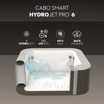 Spa gonflable rond Lay-Z-Spa Cabo HydroJet™ 4-6 personnes contrôle par appli Bestway Spa gonflable rond Lay-Z-Spa Cabo HydroJet™ 4-6 personnes contrôle par appli Bestway