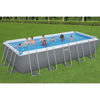 Piscine Tubulaire Rect. Bestway Steel Pro Max 640x274 Grise