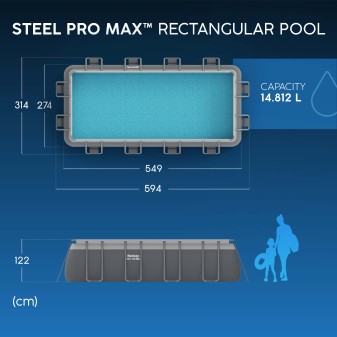 Piscine rectangulaire Steel Pro MAX™ 549x274x122 cm – Bestway