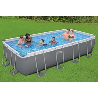 Piscine hors sol tubulaire rectangulaire Bestway Power Steel 549 x 274 x 122 cm gris sans accessoires