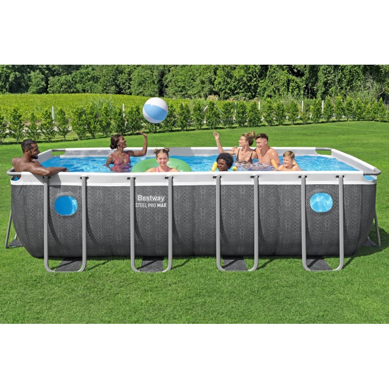 Piscine rectangulaire Steel Pro MAX™  SPLASHVIEW™  488x244x122 cm – Bestway
