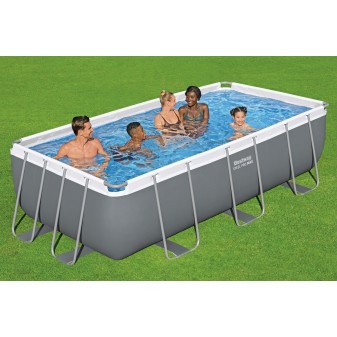 Piscine hors sol tubulaire rectangulaire Bestway Steel Pro Max 404 x 201 x 100 cm gris clair sans accessoires