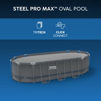 Piscine Tubulaire Ovale Bestway Steel Pro Max 549x274 Grise