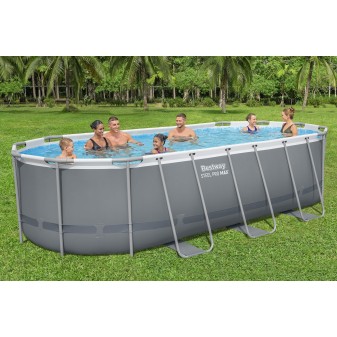 Piscine hors sol tubulaire ovale Bestway Steel Pro Max 549 x 274 x 122 cm gris sans accessoires