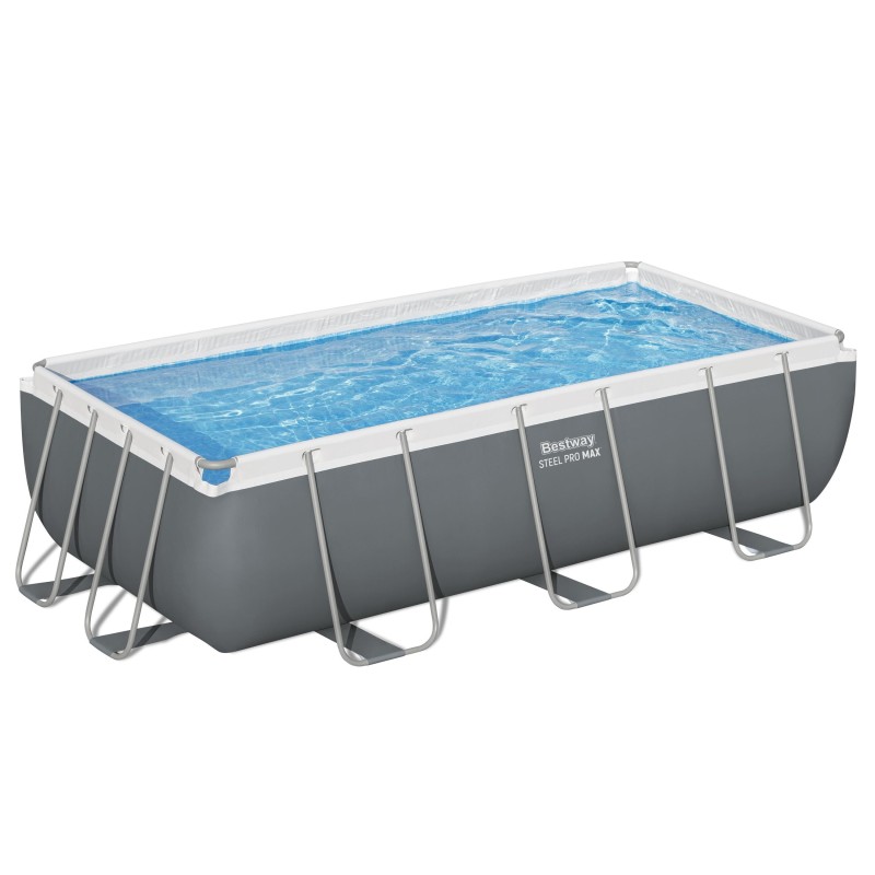 Piscine Tubulaire Rect. Bestway Steel Pro Max 404x201 Grise