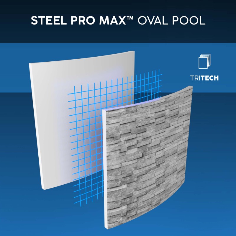 Piscine ovale Steel Pro MAX™  Splashview™ 427x250x100 cm – Bestway