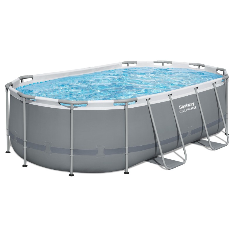 Piscine Tubulaire Ovale Bestway Steel Pro Max 427x250 Grise