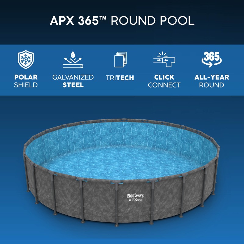 Piscine Tubulaire Ronde Bestway APX 365 671x132 Grise