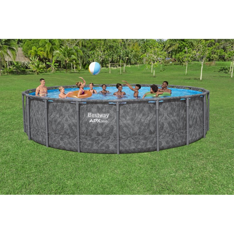 Piscine Tubulaire Ronde Bestway APX 365 610x132 Grise