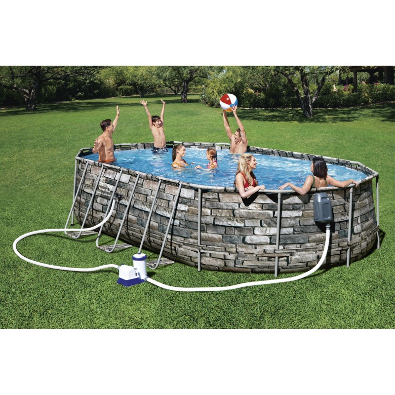 Piscine hors sol ovale Power Steel Comfort Jet 610 x 366 x 122 cm