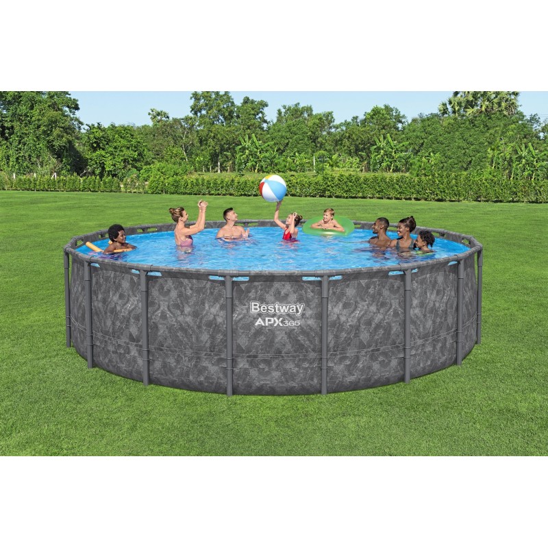 Piscine Tubulaire Ronde Bestway APX 365 549x132 Grise