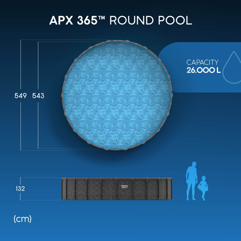 Piscine Tubulaire Ronde Bestway APX 365 549x132 Grise
