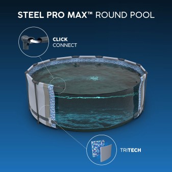 Piscine Tubulaire Ronde Bestway Steel Pro Max 488x122 Grise
