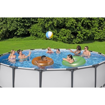 Piscine hors sol tubulaire ronde Bestway Steel Pro Max 488 x 122 cm gris clair sans accessoires