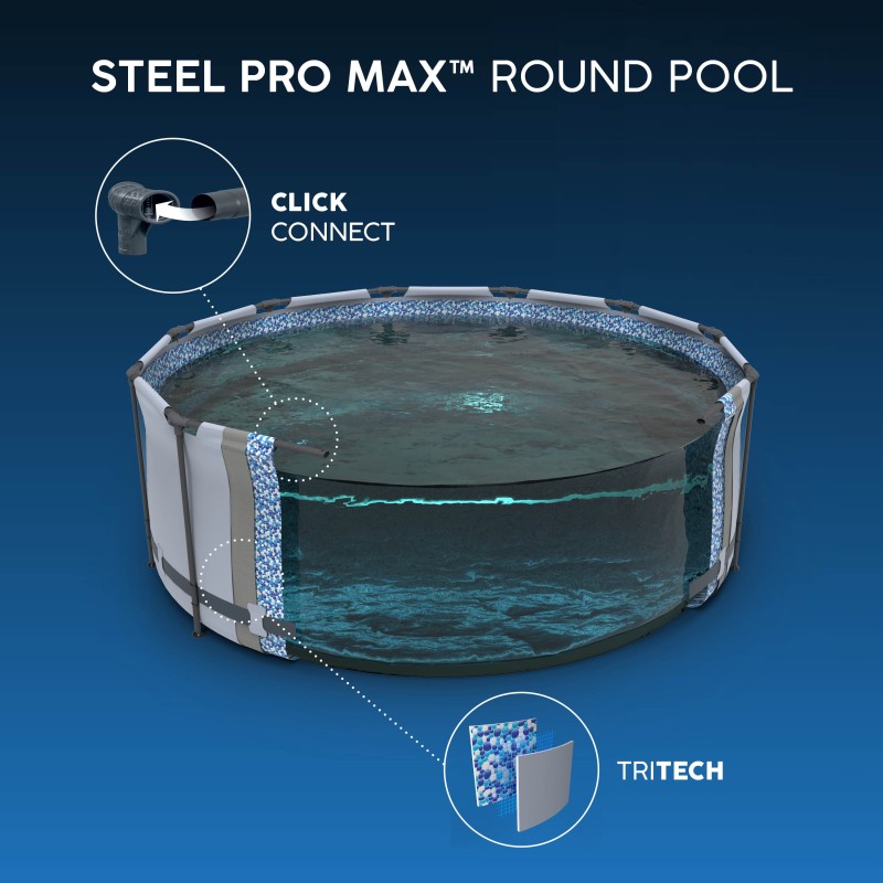 Piscine Tubulaire Ronde Bestway Steel Pro Max 457x107 Grise