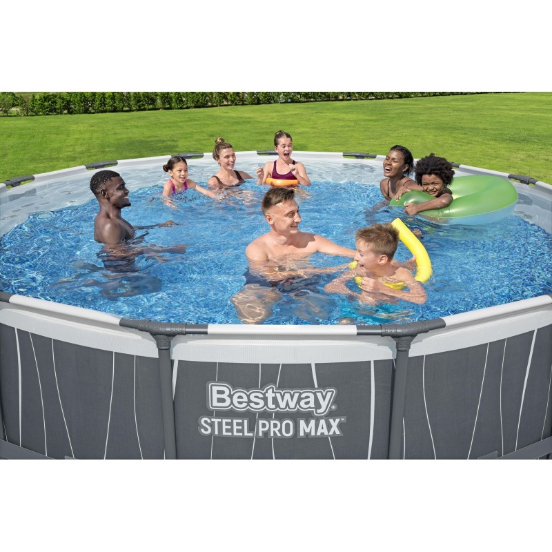 Piscine Tubulaire Ronde Bestway Steel Pro Max 457x107 Grise