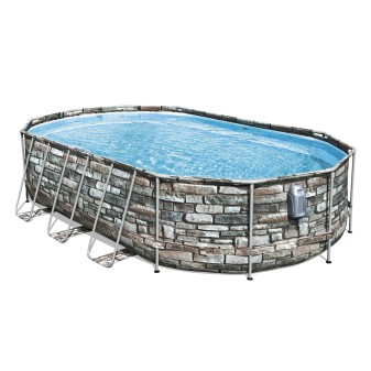 Piscine hors sol ovale Power Steel Comfort Jet 610 x 366 x 122 cm
