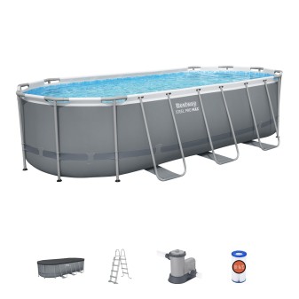 Piscine Tubulaire Ovale Bestway Steel Pro Max 549x274 Grise