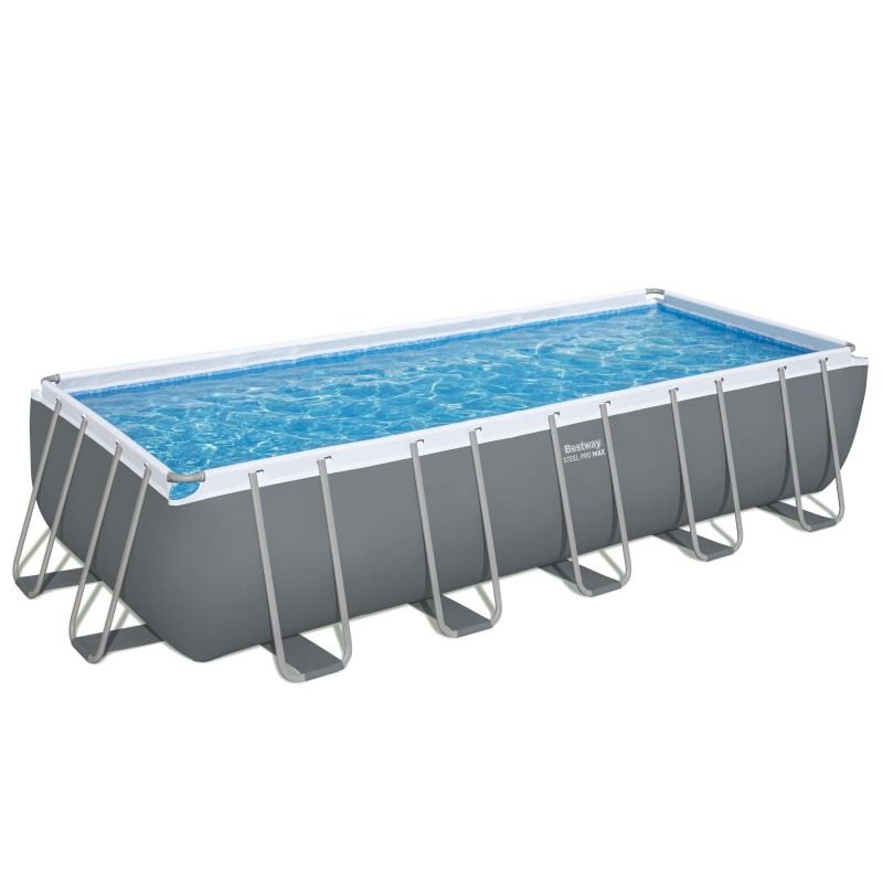 Piscine Tubulaire Rect. Bestway Steel Pro Max 640x274 Grise