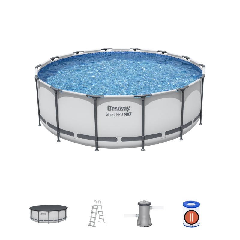 Piscine Tubulaire Ronde Bestway Steel Pro Max 427x122 Grise