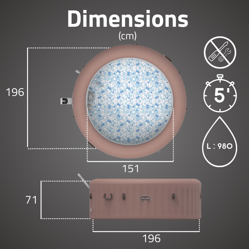 Spa gonflable rond 4 - 6 places Hawai Smart AirJet Energy Sense