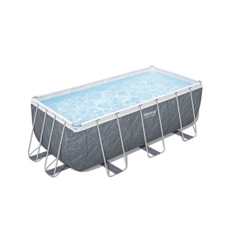 Piscine hors sol rectangle Power Steel 412 x 201 x 122 cm décor marbre