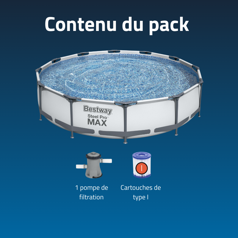 Piscine hors sol ronde Steel Pro Max 366 x 76 cm