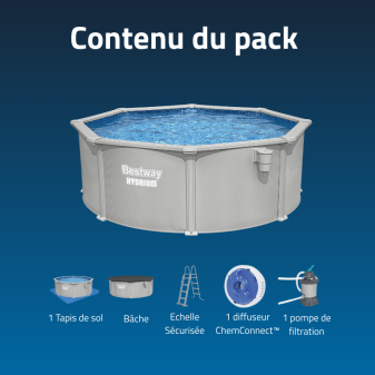Piscine Acier Ronde Bestway Hydrium 366x122 Gris Clair