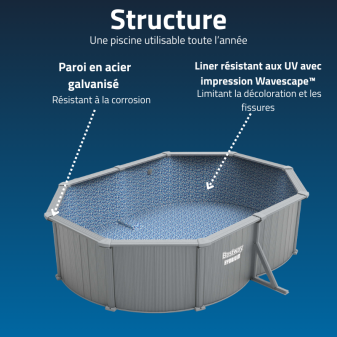Piscine Acier Ovale Bestway Hydrium 500x366 Gris Clair Piscine Acier Ovale Bestway Hydrium 500x366 Gris Clair