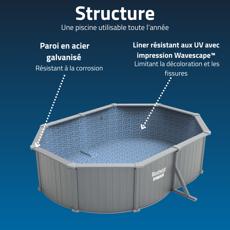 Piscine acier hors sol ovale Hydrium 500 x 360 x 120 cm