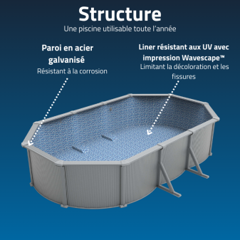 Piscine Acier Ovale Bestway Hydrium 610x366 Gris Clair Piscine Acier Ovale Bestway Hydrium 610x366 Gris Clair