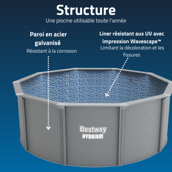 Piscine acier hors sol ronde Hydrium 360 x 122 cm