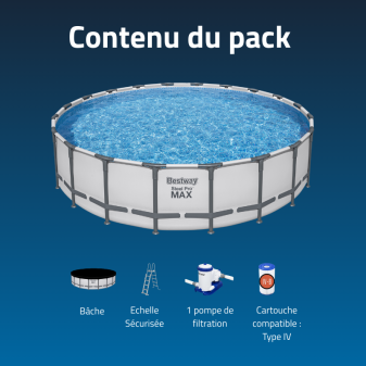 Piscine hors sol ronde Steel Pro Max 610 x 132 cm