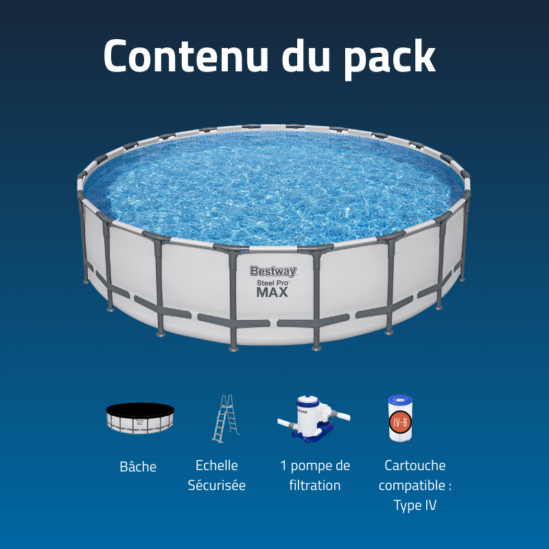Piscine hors sol ronde Steel Pro Max 610 x 132 cm