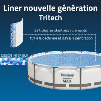 Piscine hors sol ronde Steel Pro Max 610 x 132 cm