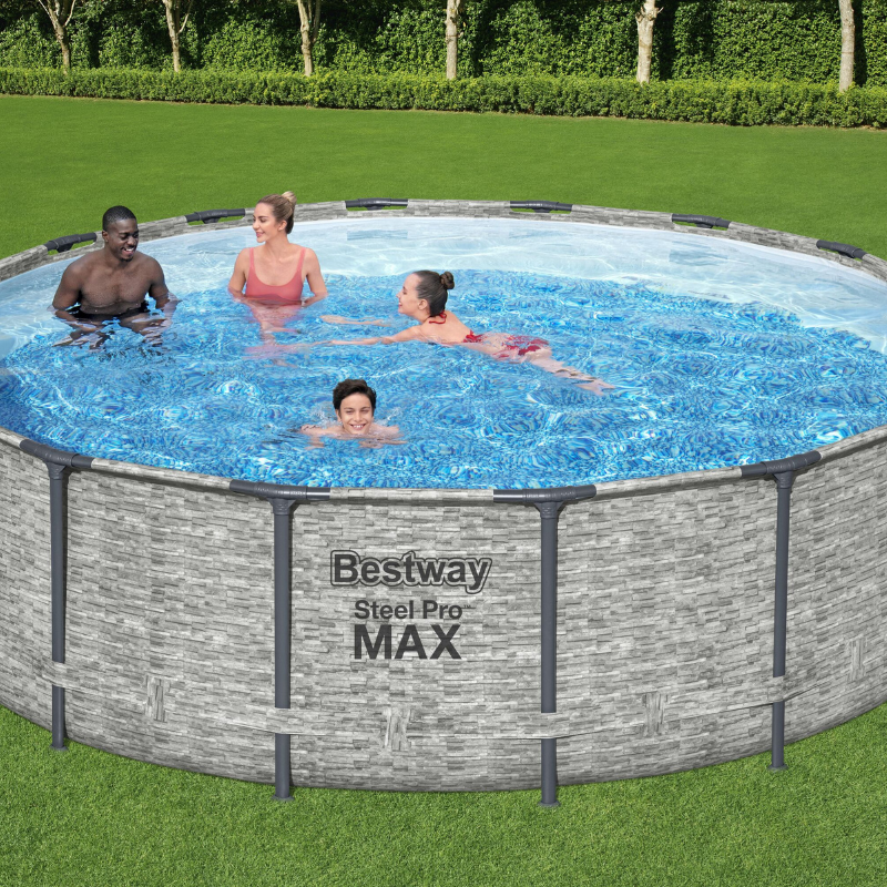 Piscine Tubulaire Ronde Bestway Steel Pro Max 488x122 Pierres