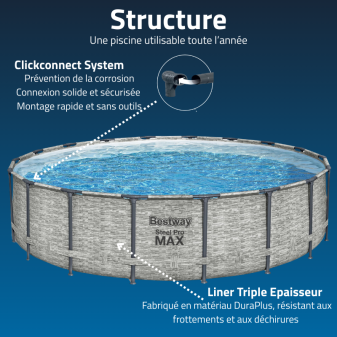 Piscine Tubulaire Ronde Bestway Steel Pro Max 549x122 Pierres