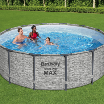 Piscine Tubulaire Ronde Bestway Steel Pro Max 427x122 Pierres