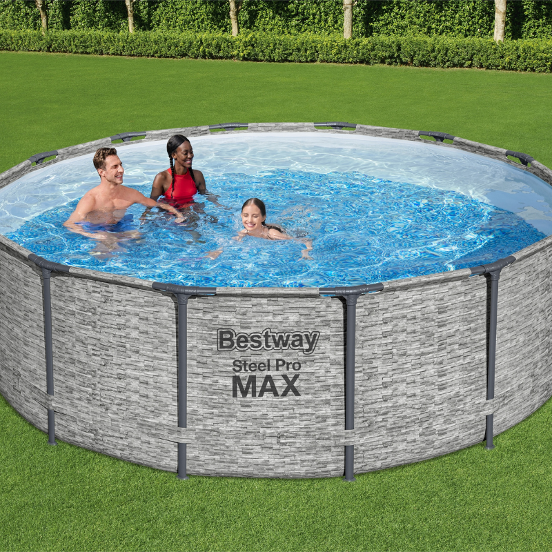 Piscine Tubulaire Ronde Bestway Steel Pro Max 427x122 Pierres