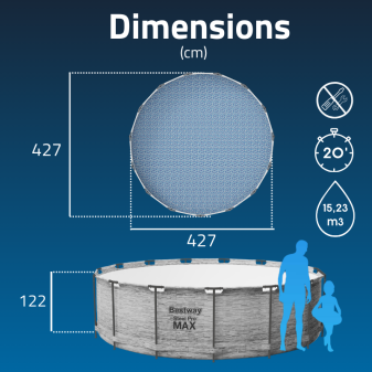 Piscine hors sol - Ronde - Steel Pro Max - Décor pierres - 427 x 122 cm