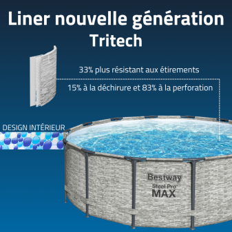 Piscine Tubulaire Ronde Bestway Steel Pro Max 427x122 Pierres
