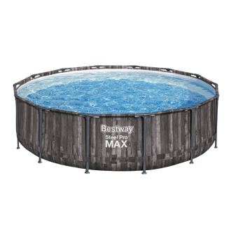 Piscine hors sol ronde Steel Pro Max 427 x 107 cm décor bois