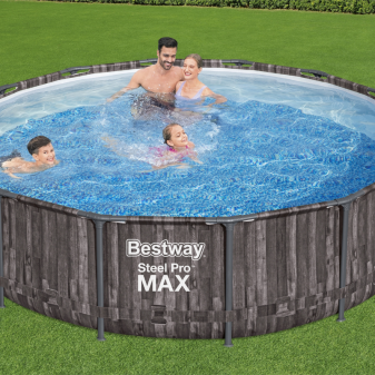Piscine Tubulaire Ronde Bestway Steel Pro Max 427x107 Bois