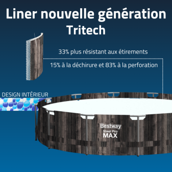 Piscine Tubulaire Ronde Bestway Steel Pro Max 427x107 Bois