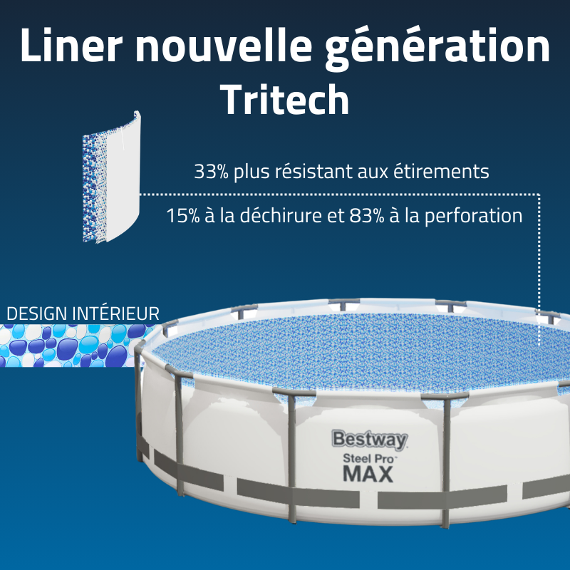 Piscine Tubulaire Ronde Bestway Steel Pro Max 427x122 Grise