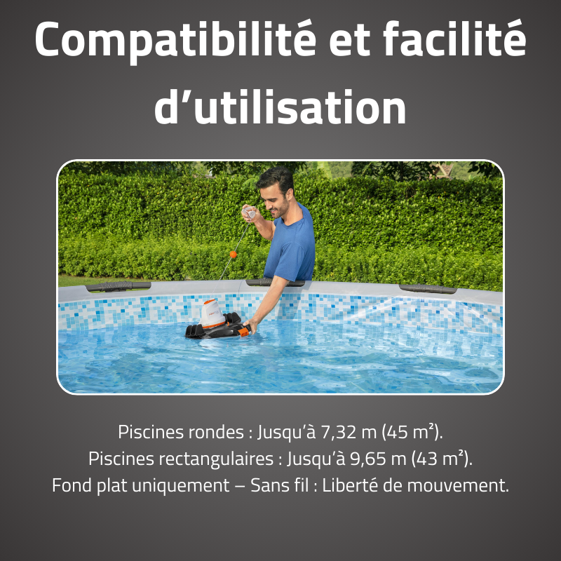 Robot Sans Fil AquaRover - Nettoyage Fond Plat 45m²