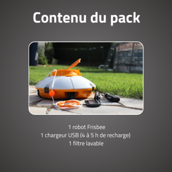 Robot Sans Fil Frisbee Orange - Fond Plat 15m²